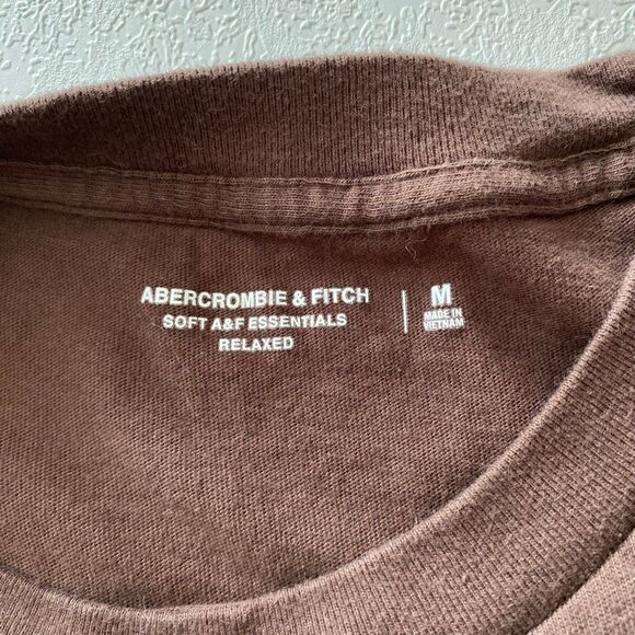 Abercrombie & Fitch Brown Relaxed Fit Tee M Soft A&F Essentials Minimalist Unise - Picture 3 of 5